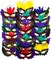 4E's Novelty 50 Pack Bulk Mardi Gras Masks With Feathers for Adult Men Women, Masquerade Party Masks for Mardi Gras Outfit Accessories